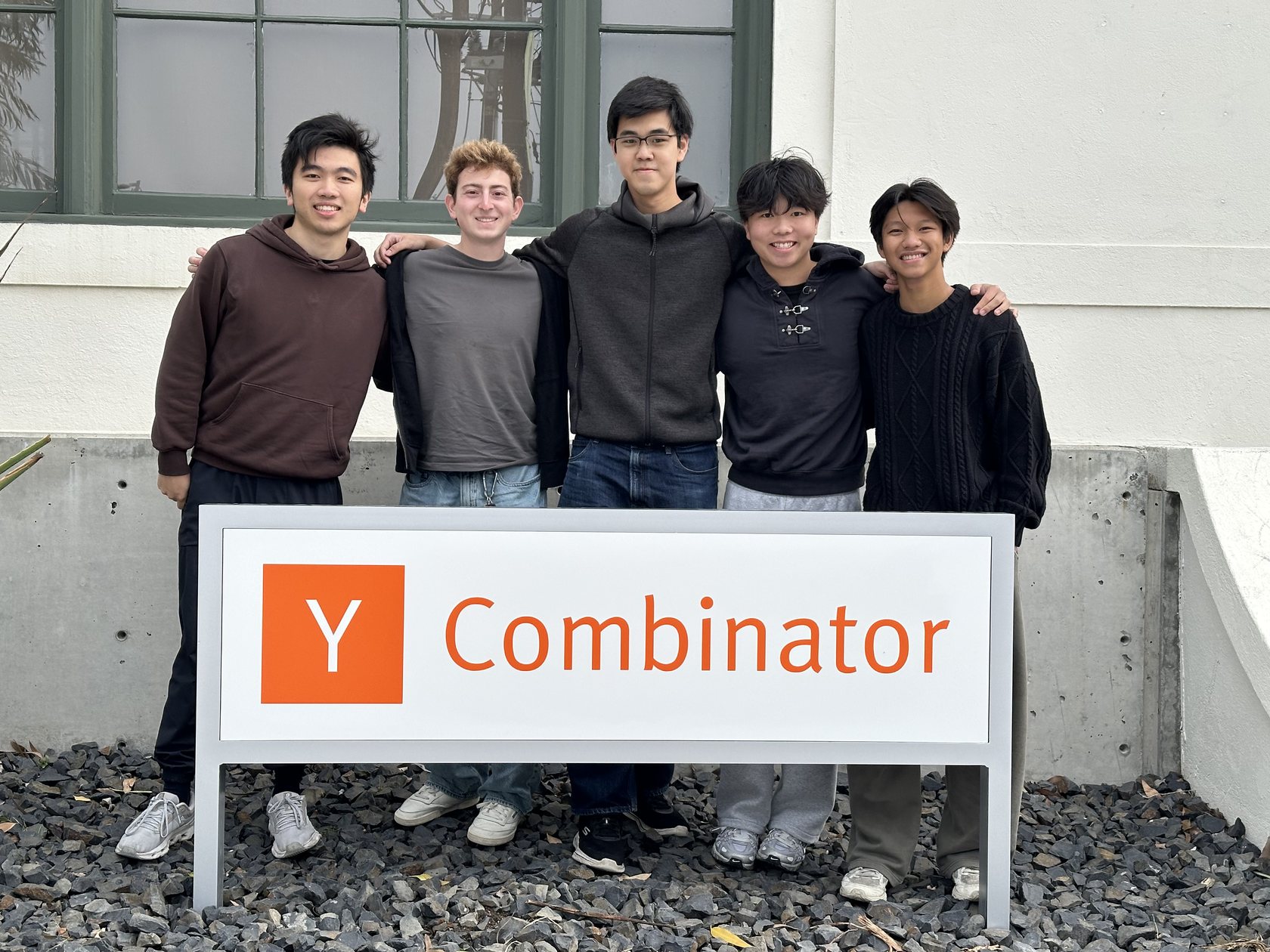Team photo at Y Combinator after presenting ID0 at RoboHacks